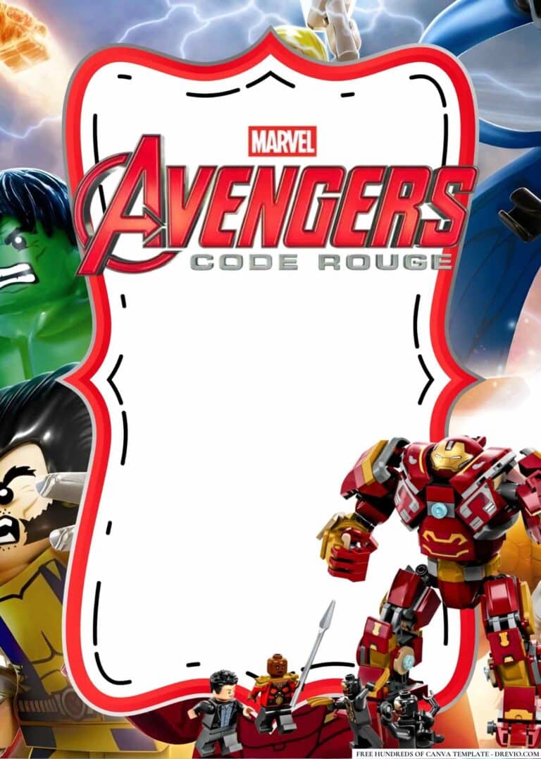 Avengers Lego Birthday Invitation