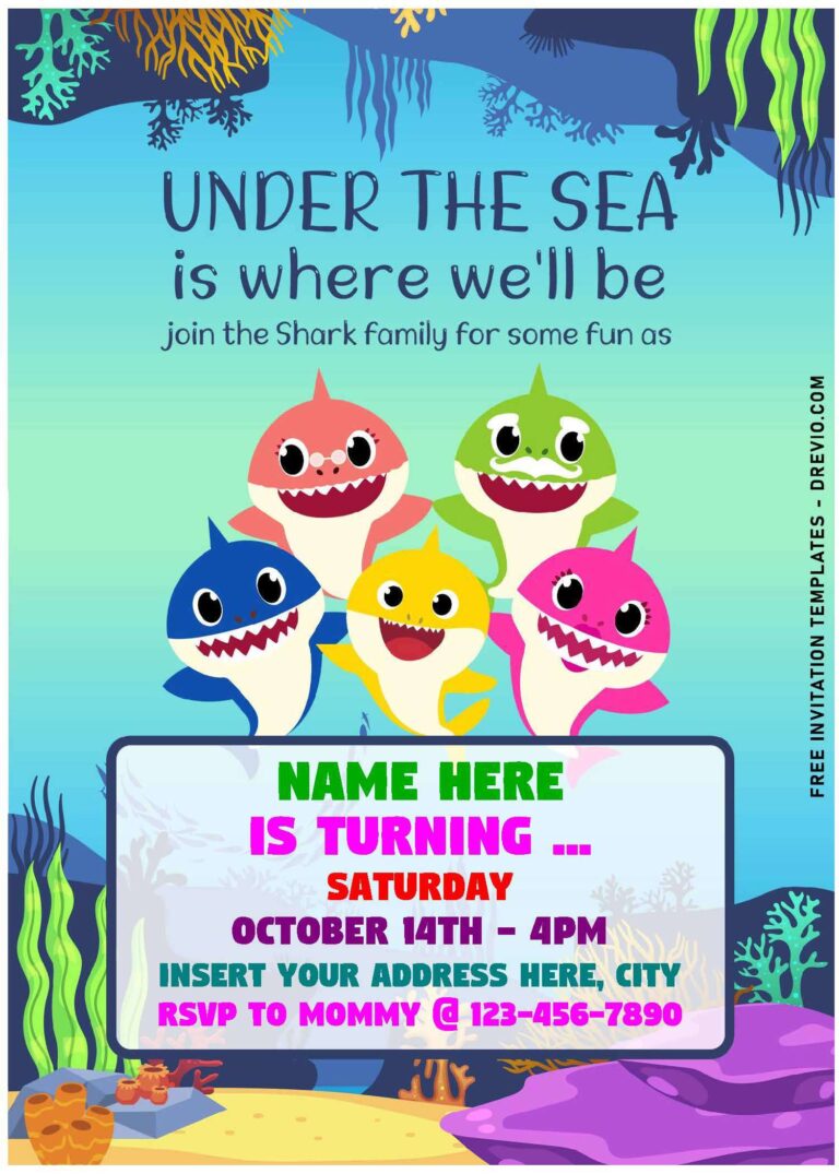 Baby Shark Doo Doo Doo Invitations