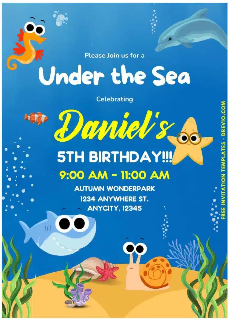 Baby Shark and Friends Invitations