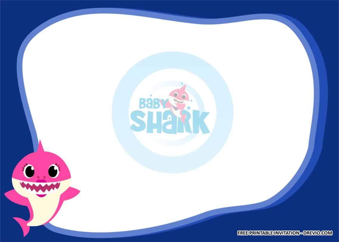 Boys and Girls Baby Shark Invitations