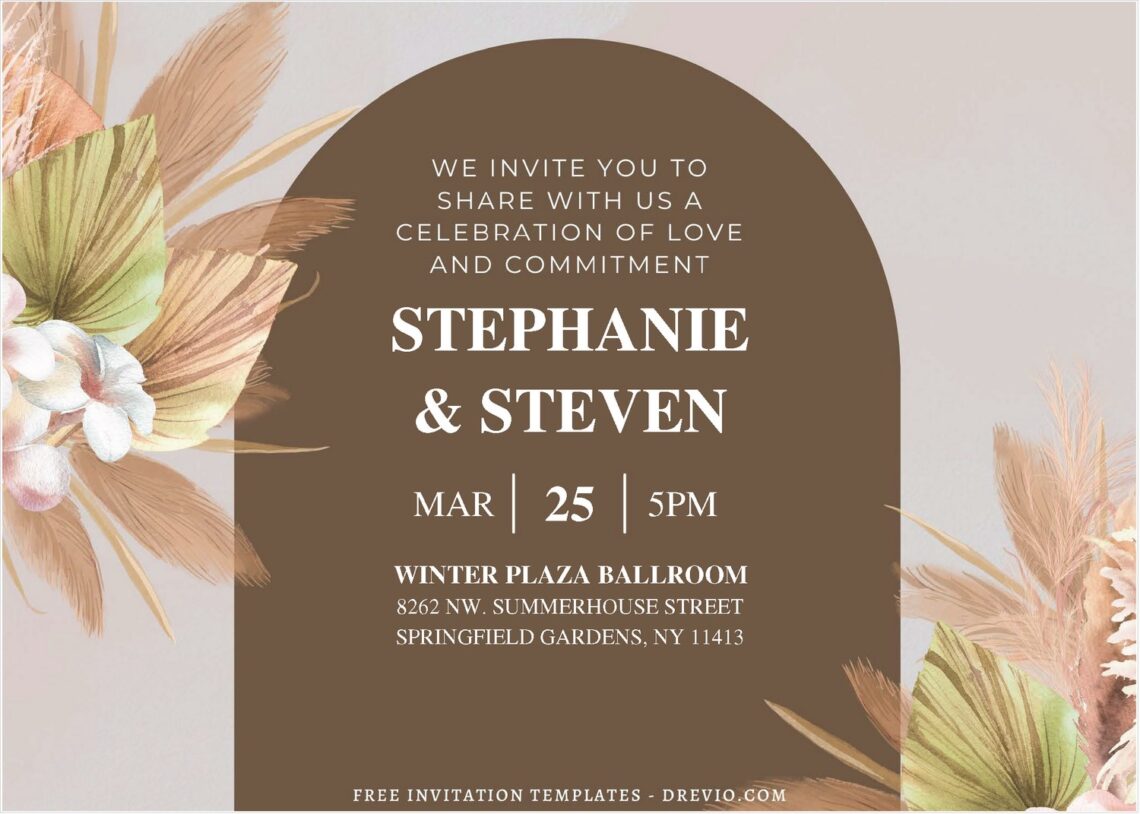 Earthy Bohemian Wedding Invitations