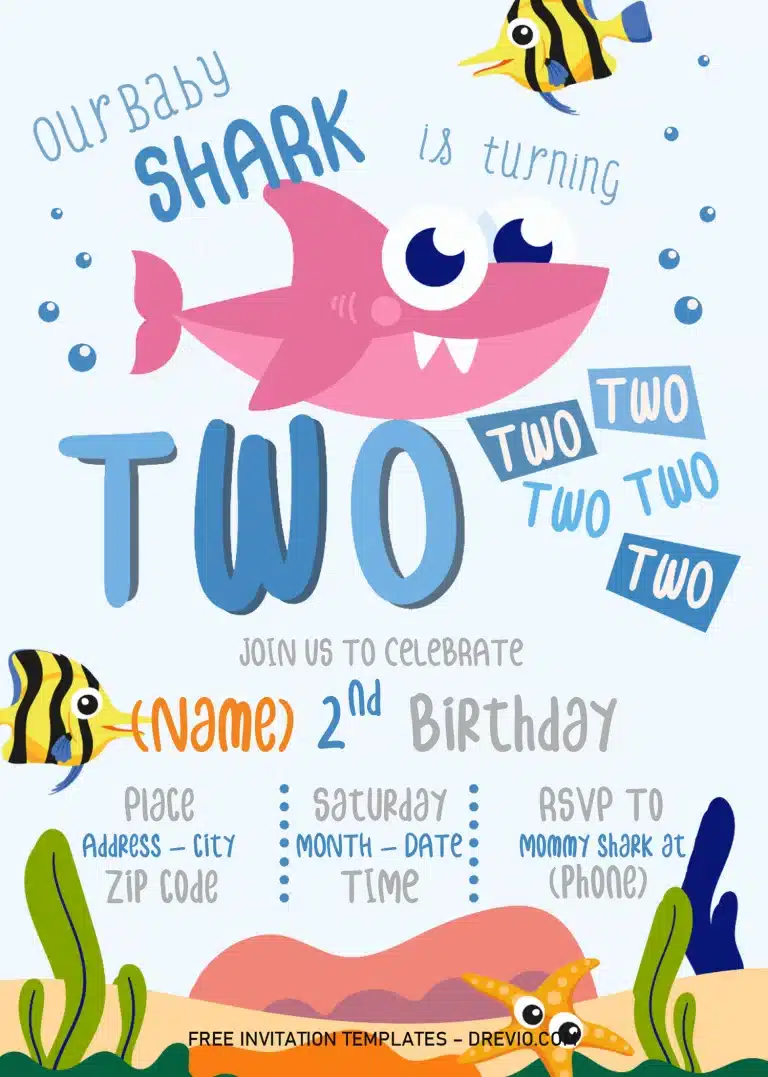 Editable Baby Shark Invitations