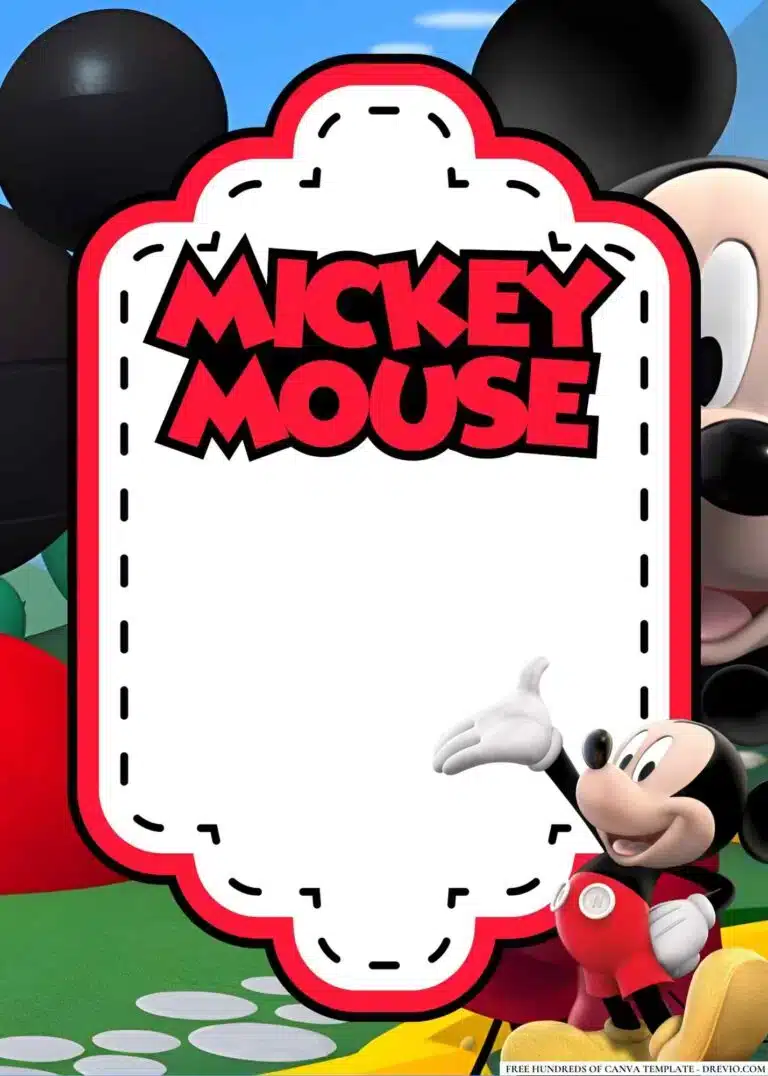 Editable Mickey Mouse Birthday Invitations