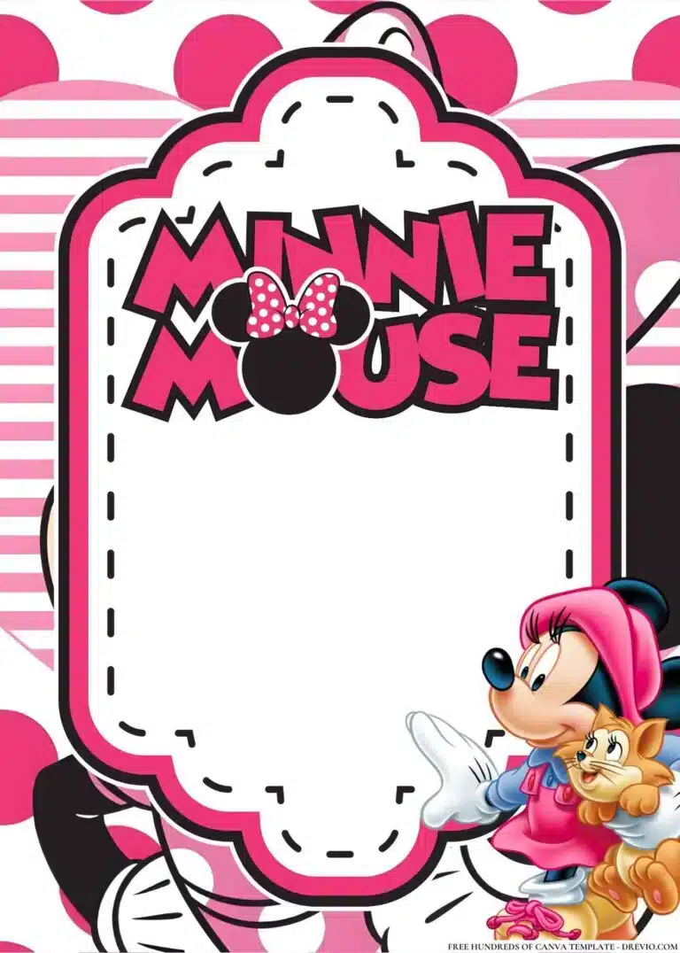 Editable Minnie Mouse Birthday Invitations
