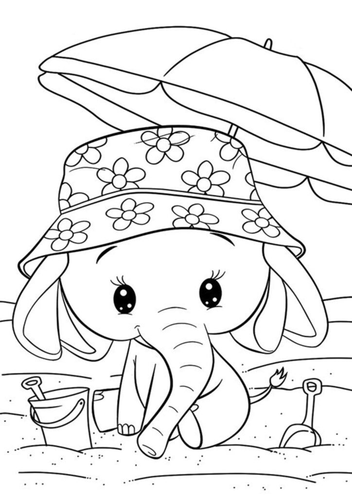 Elephant Coloring Page 5