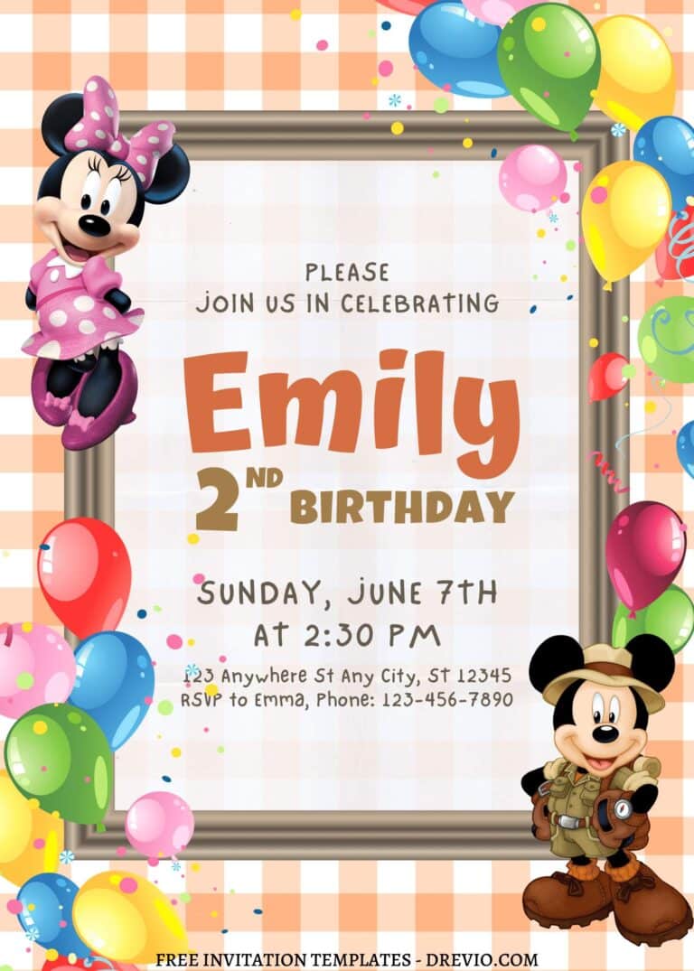 Endearing Minnie Mouse Birthday Invitations