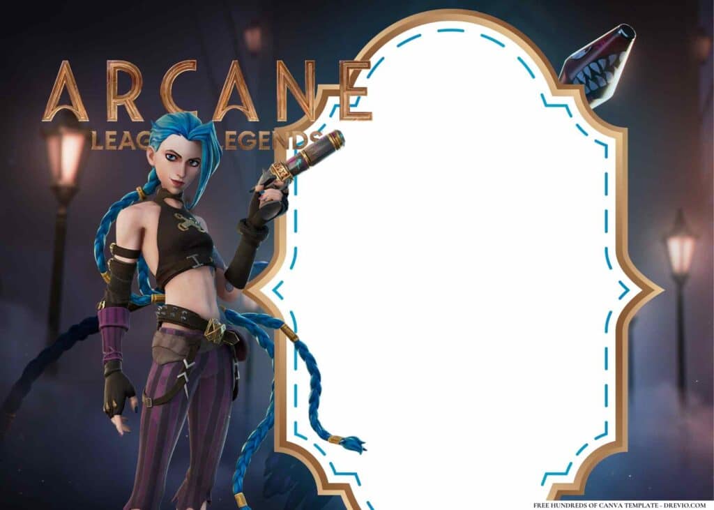 FREE Arcane League Of Legends Birthday Canva Templates
