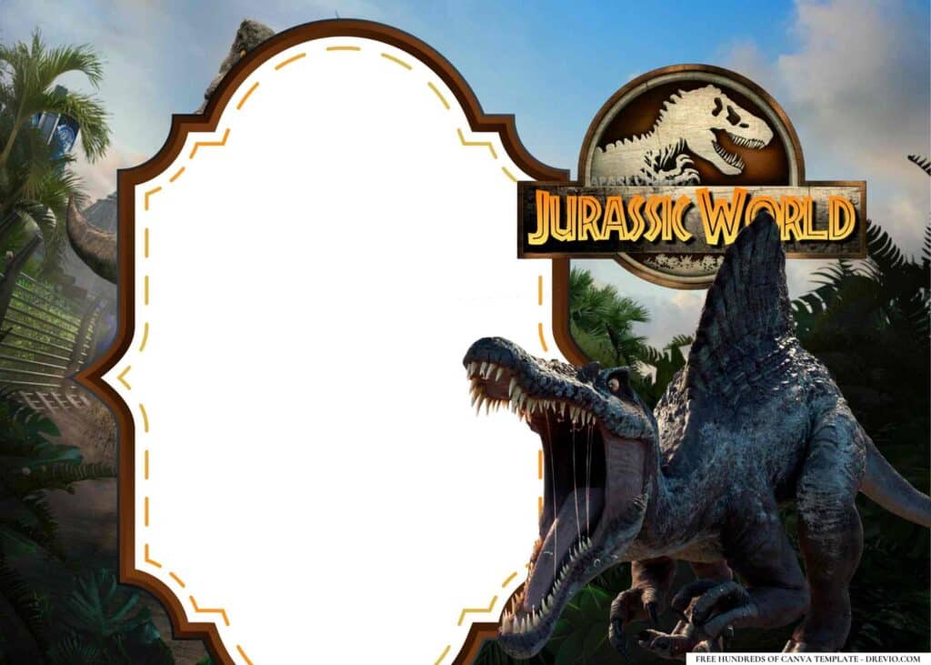 FREE Jurassic World Camp Cretaceous Birthday Canva Templates