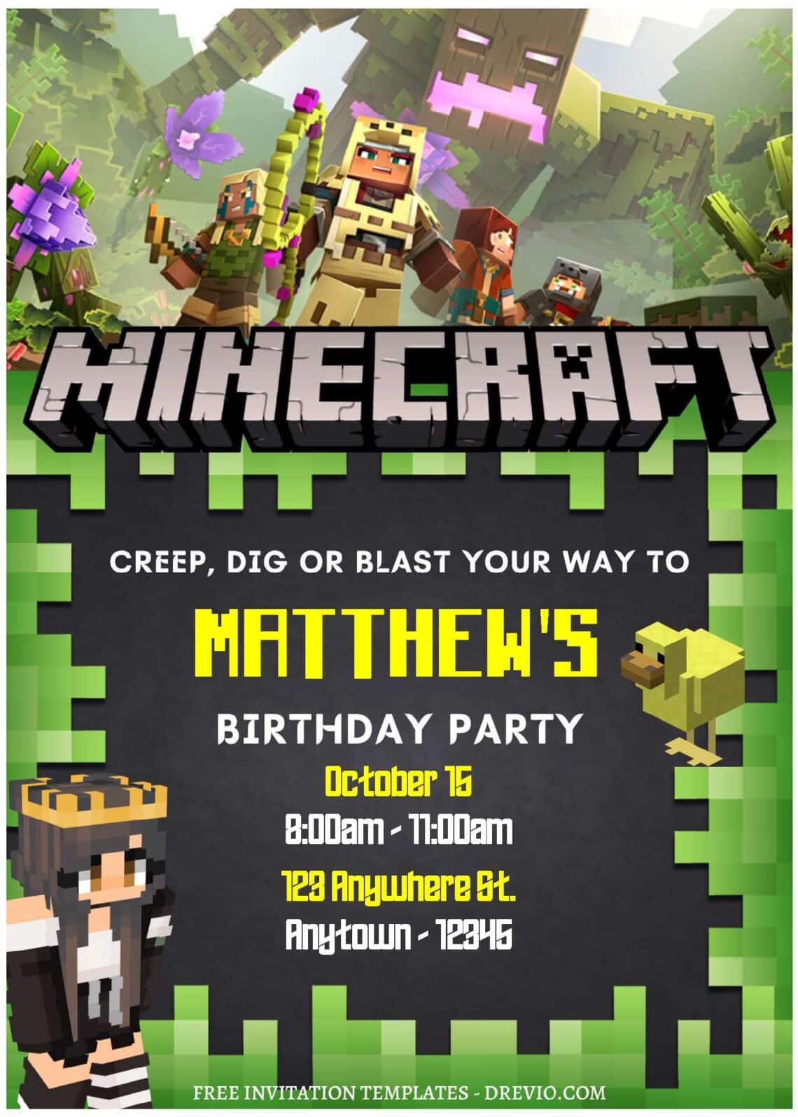 10 Popular Minecraft Invitation Cards to Build Your Party!