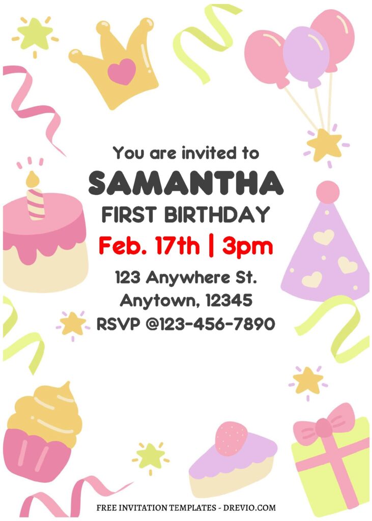 Glimmered Pink Girls Birthday Invitation