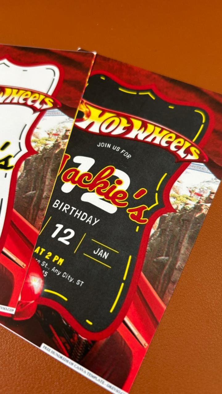 Hot Wheels Birthday Invitation
