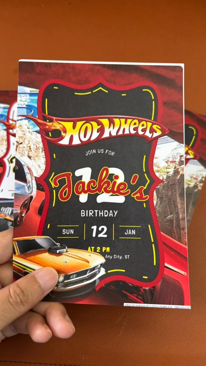 Hot Wheels Birthday Invitation