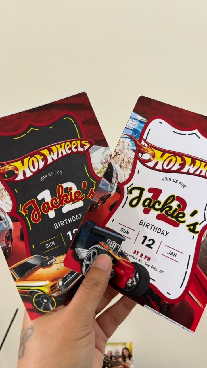 Hot Wheels Birthday Invitation