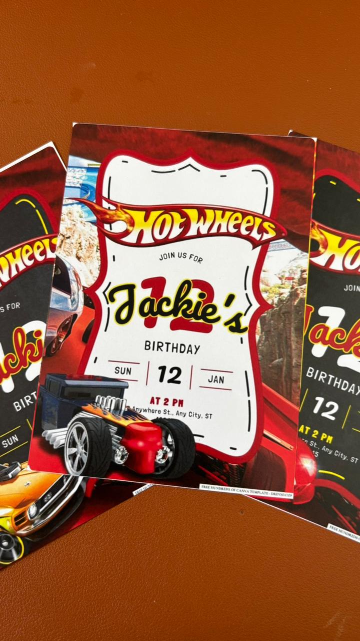 Hot Wheels Birthday Invitation