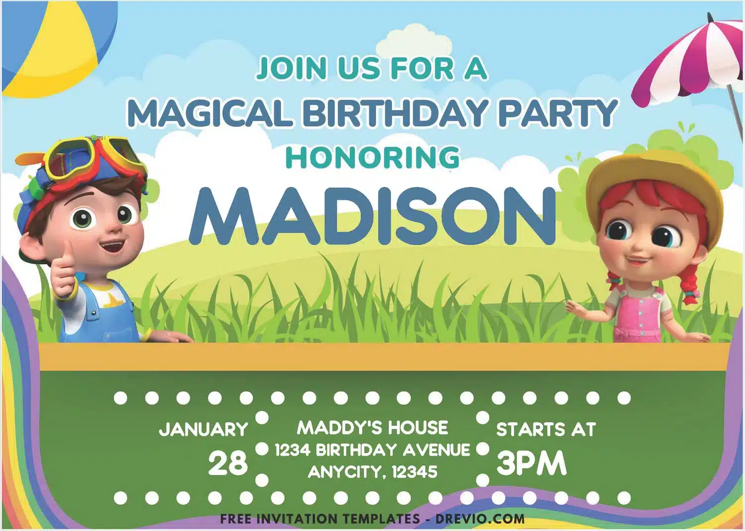 JJ and Friends Cocomelon Invitation Cards