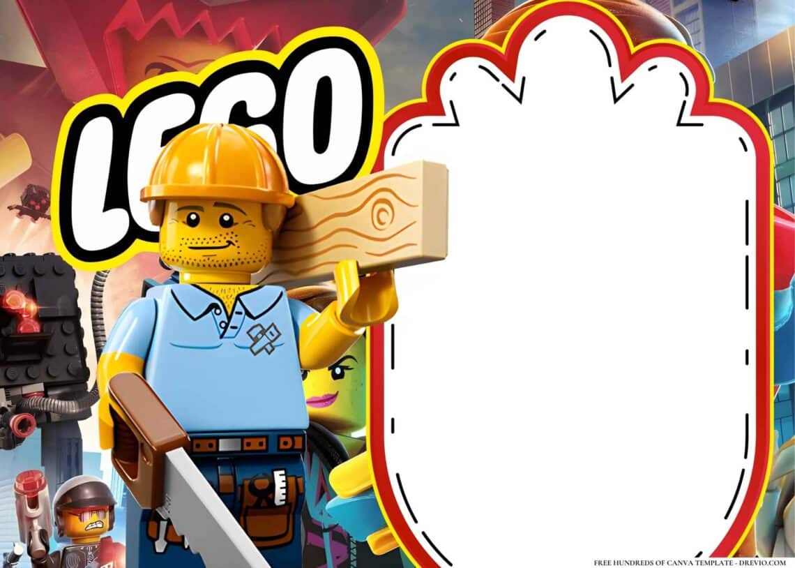 Lego Builders Birthday Invitation