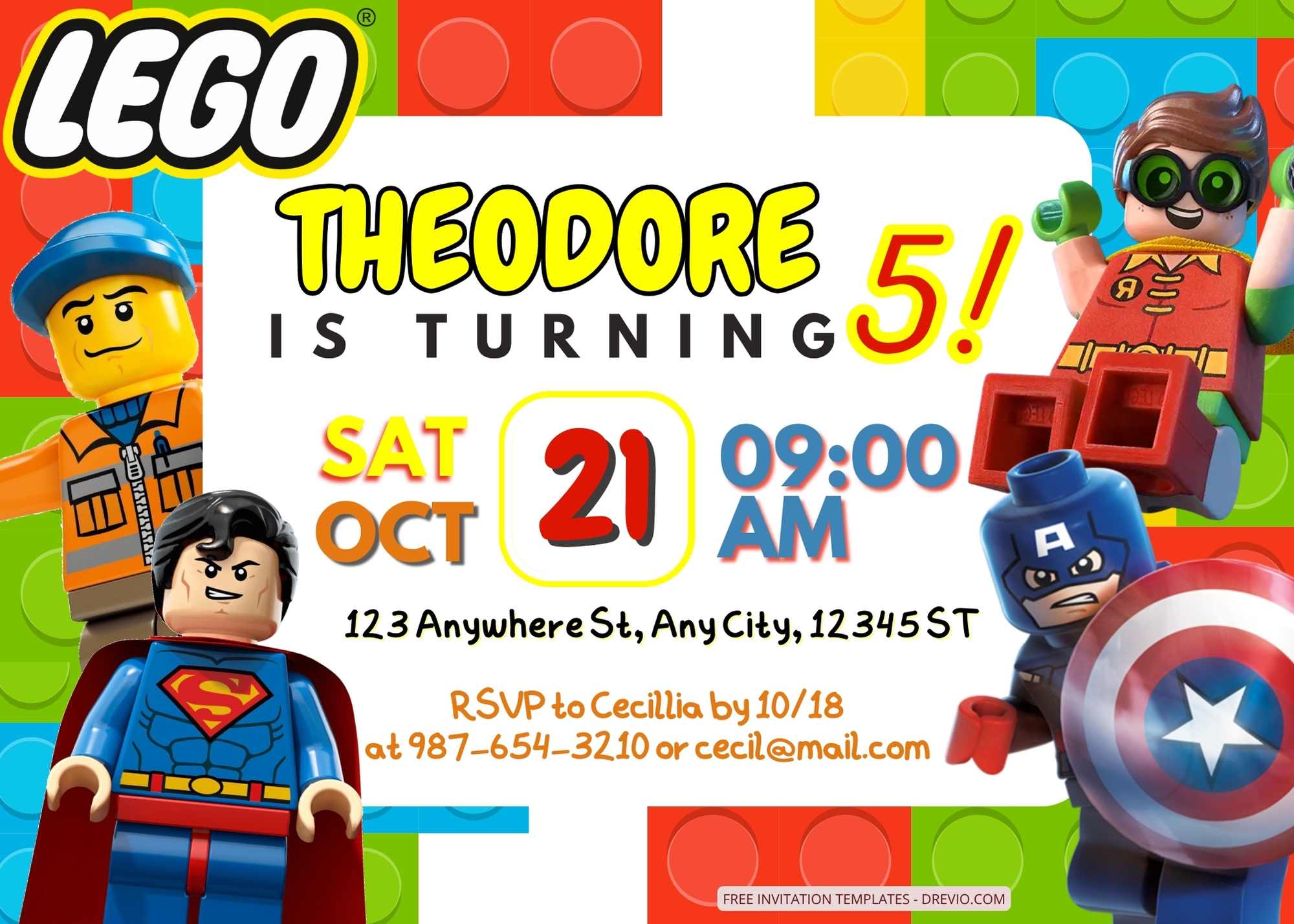 Lego Movie Birthday Invitation