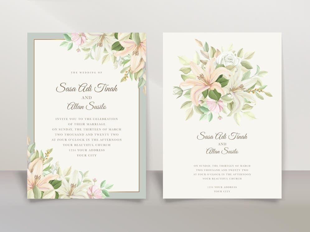 10 Gorgeous Lily-Themed Wedding Party Invitations