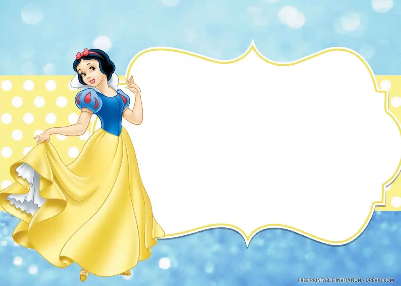 Lovely Poses Snow White Birthday Invitations