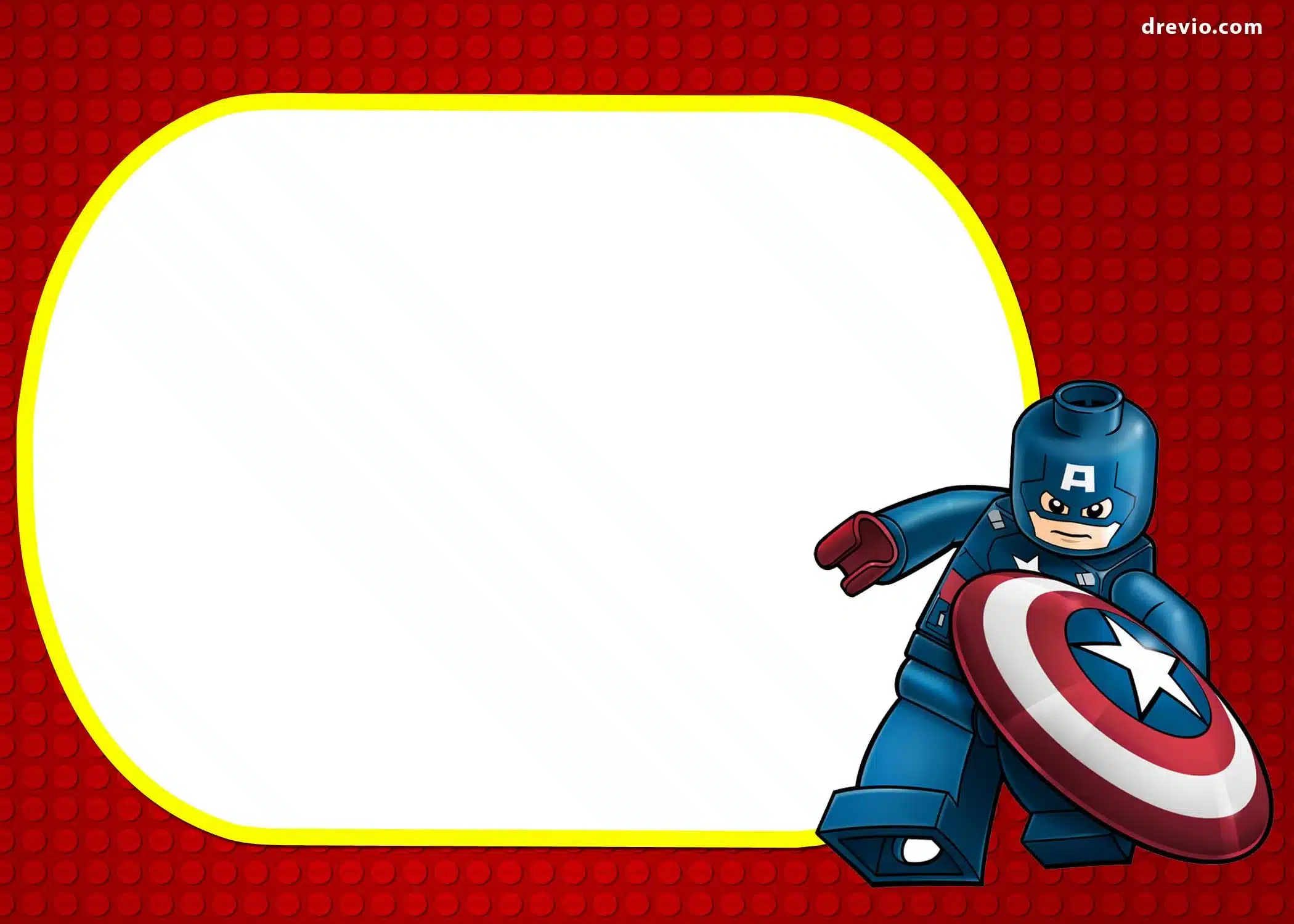 Marvel Lego Birthday Invitation