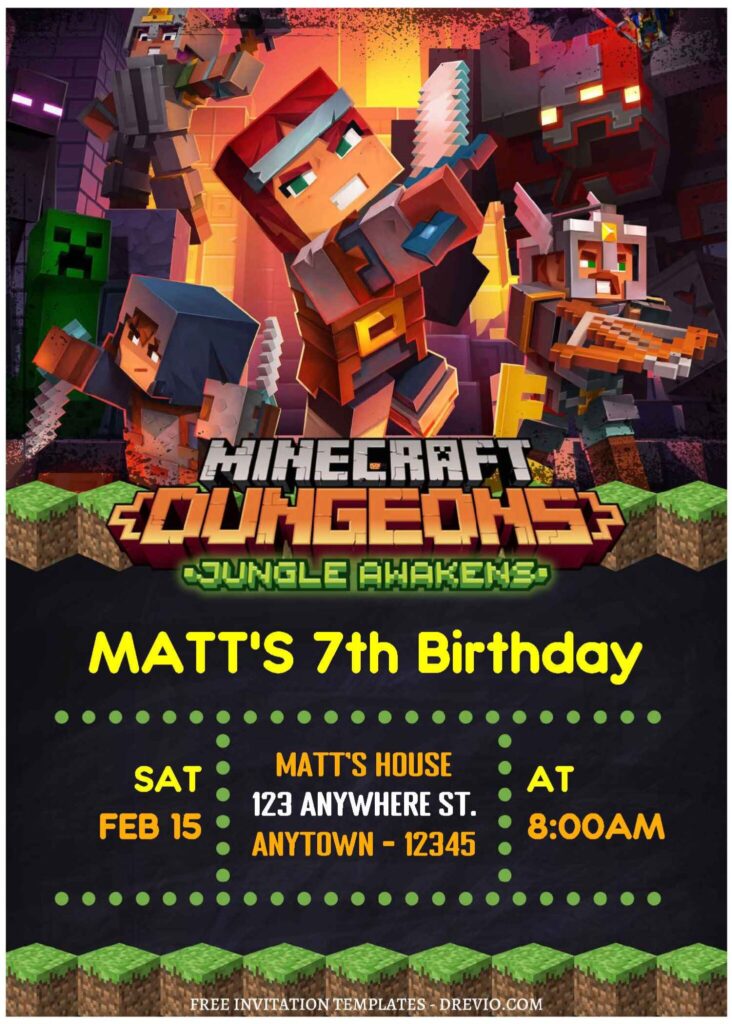 Minecraft Invite Code Example 10 Popular Minecraft Invitation Cards to Build Your Party!