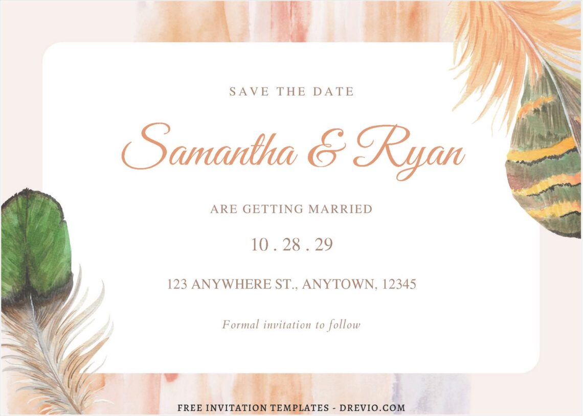 Modern Bohemian Wedding Invitations