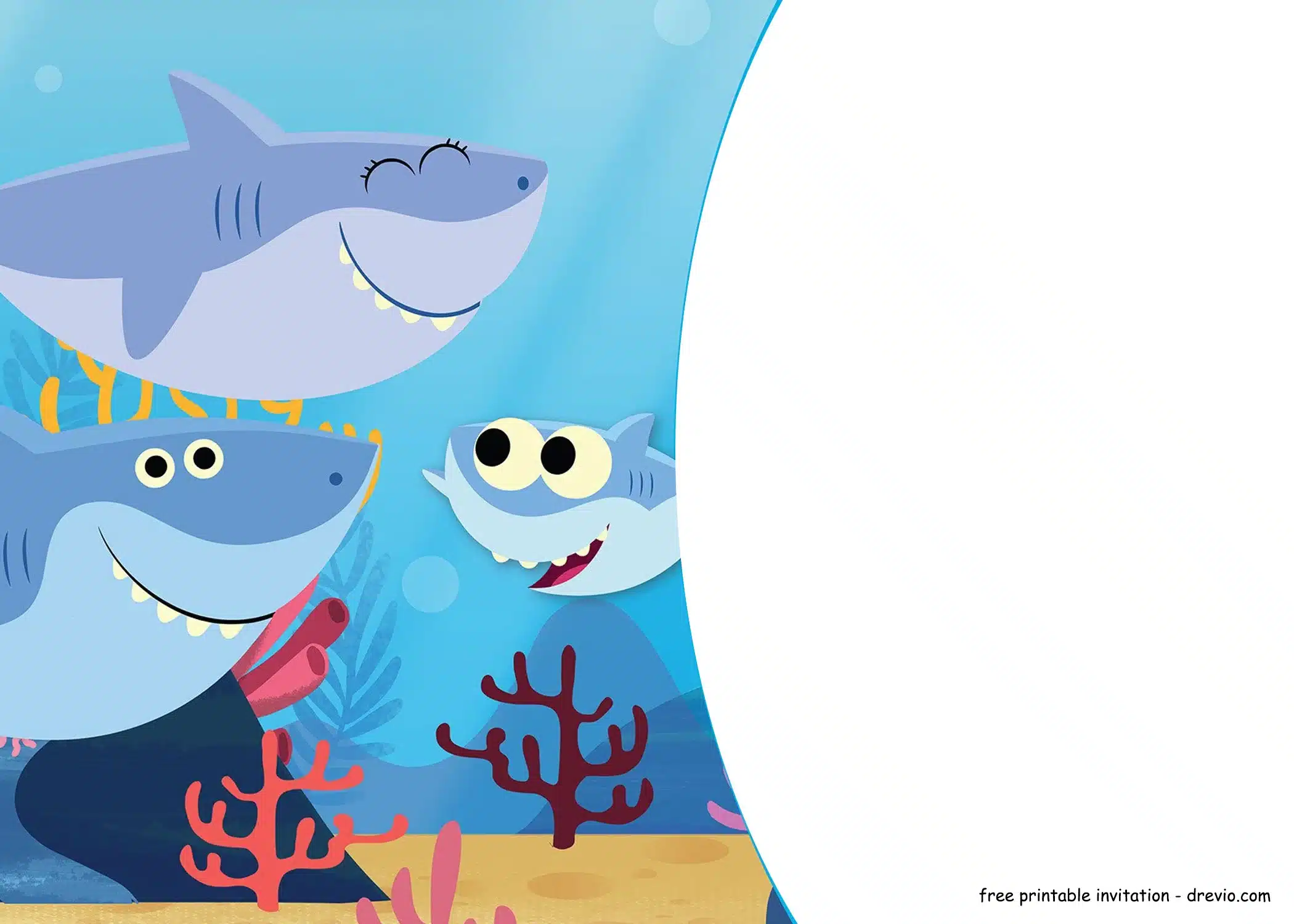 New Design of Baby Shark Invitations