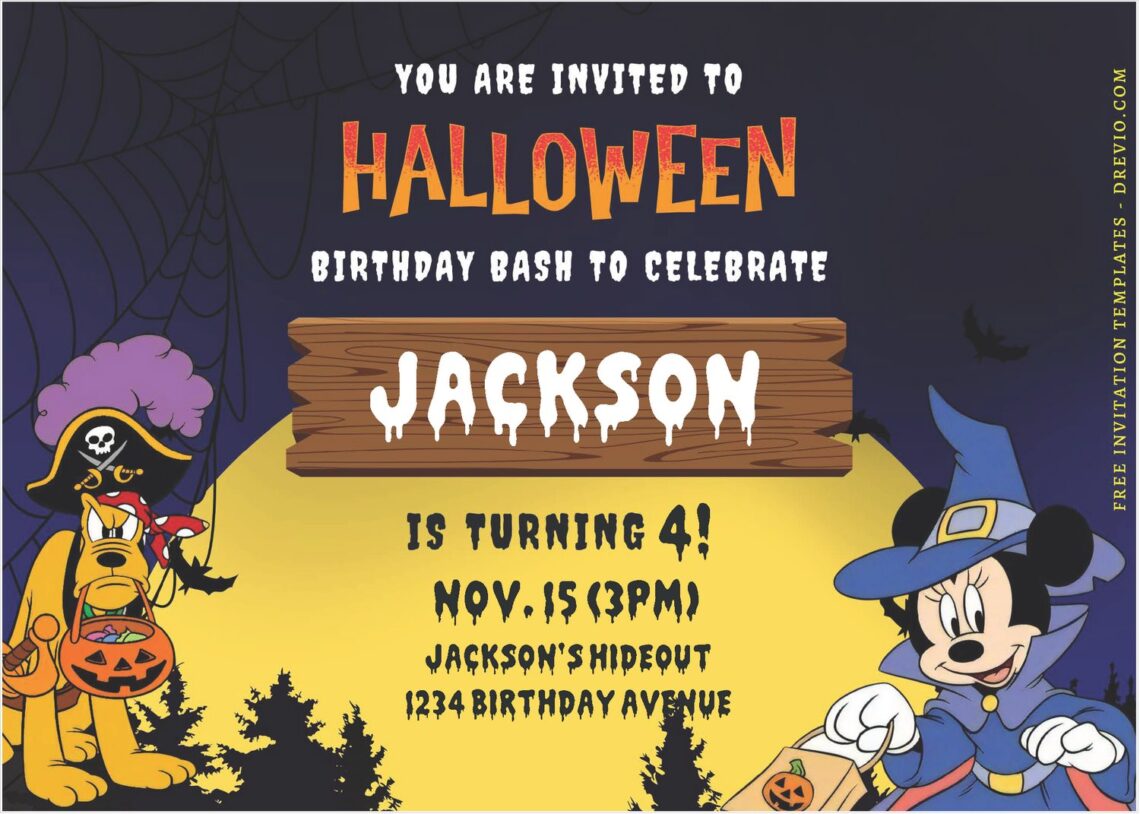 Not So Spooky Mickey Mouse Invitations