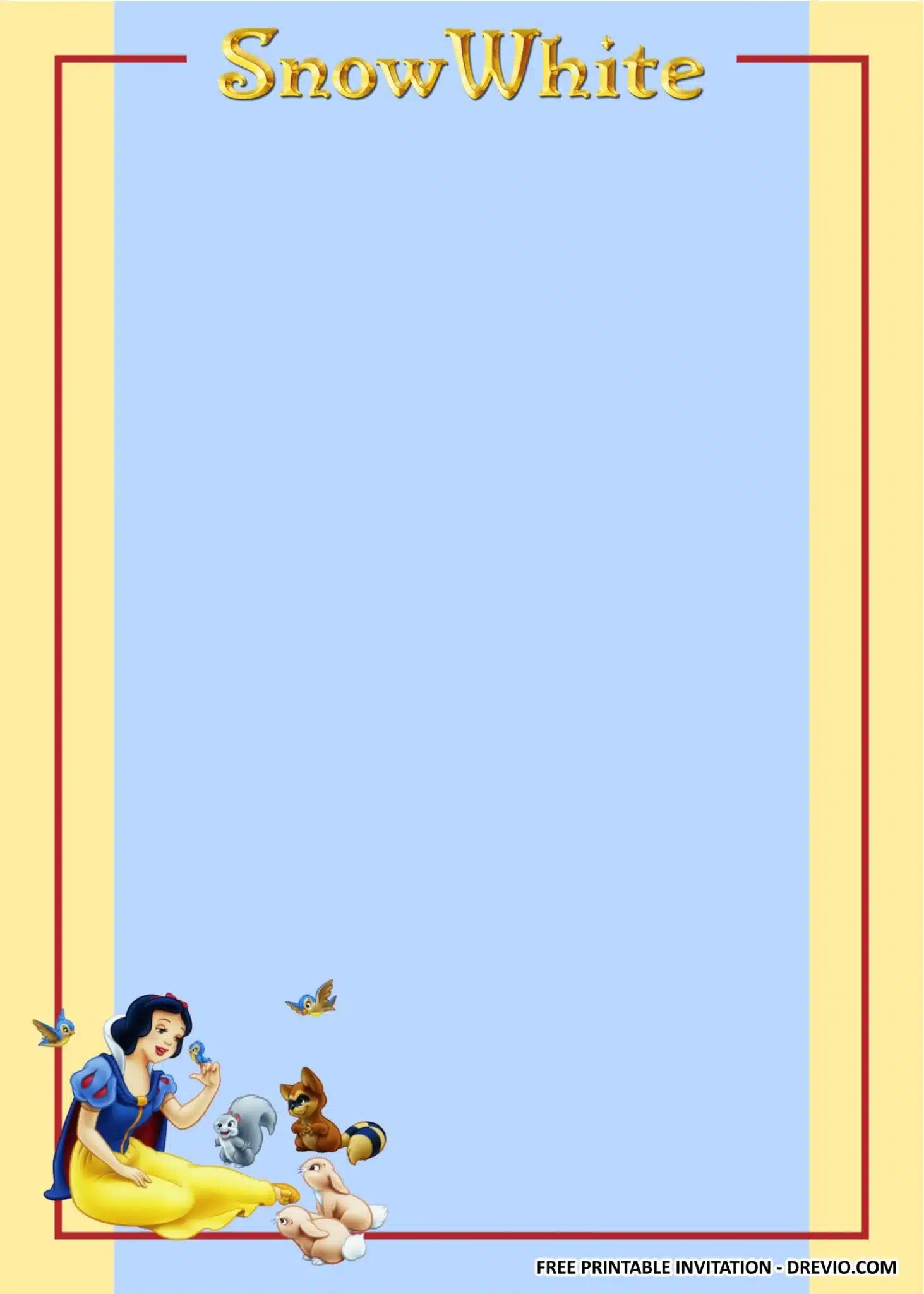 Party Kits Snow White Birthday Invitations