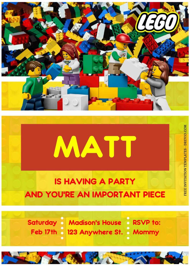 Play and Party Building Lego Birthday Invitation