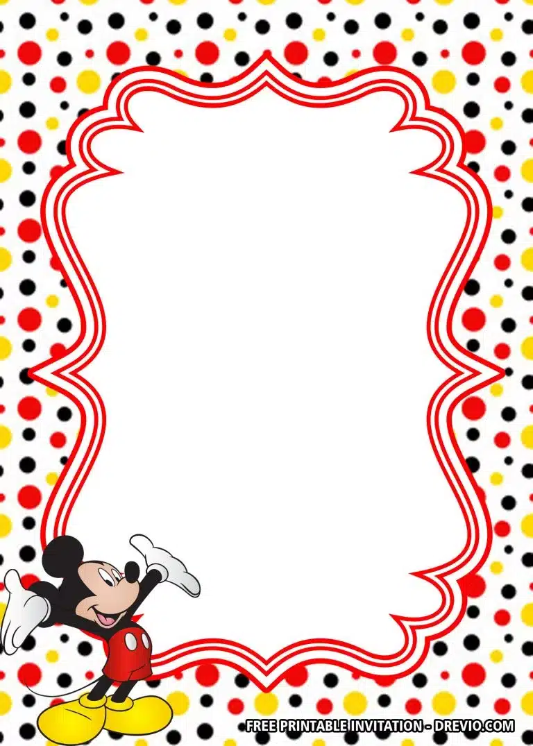 Polkadot Mickey Mouse Invitations