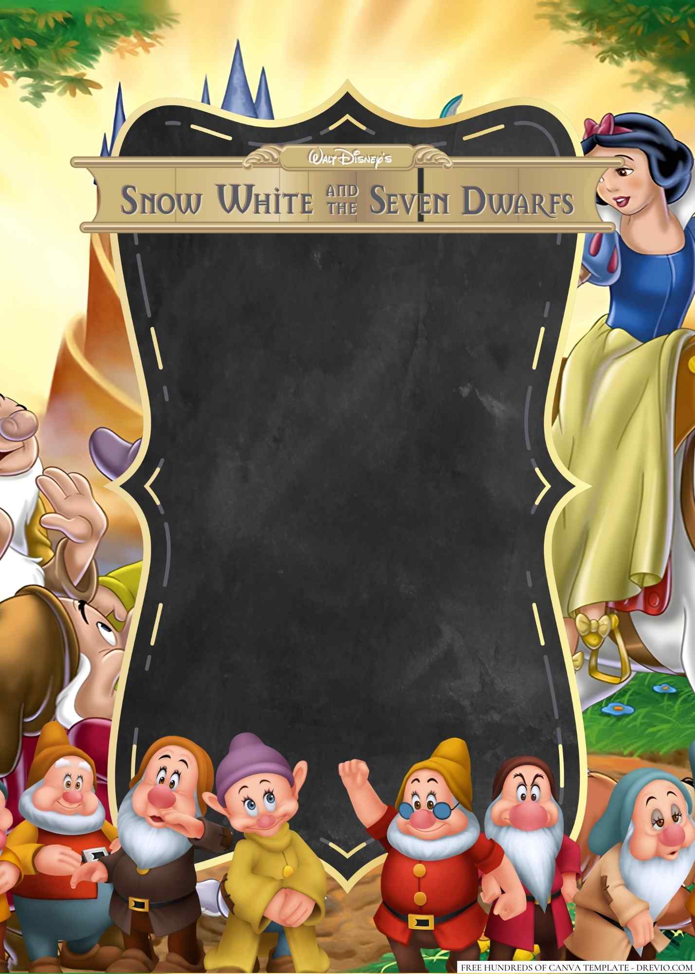 Printable Princess Snow White Birthday Invitations