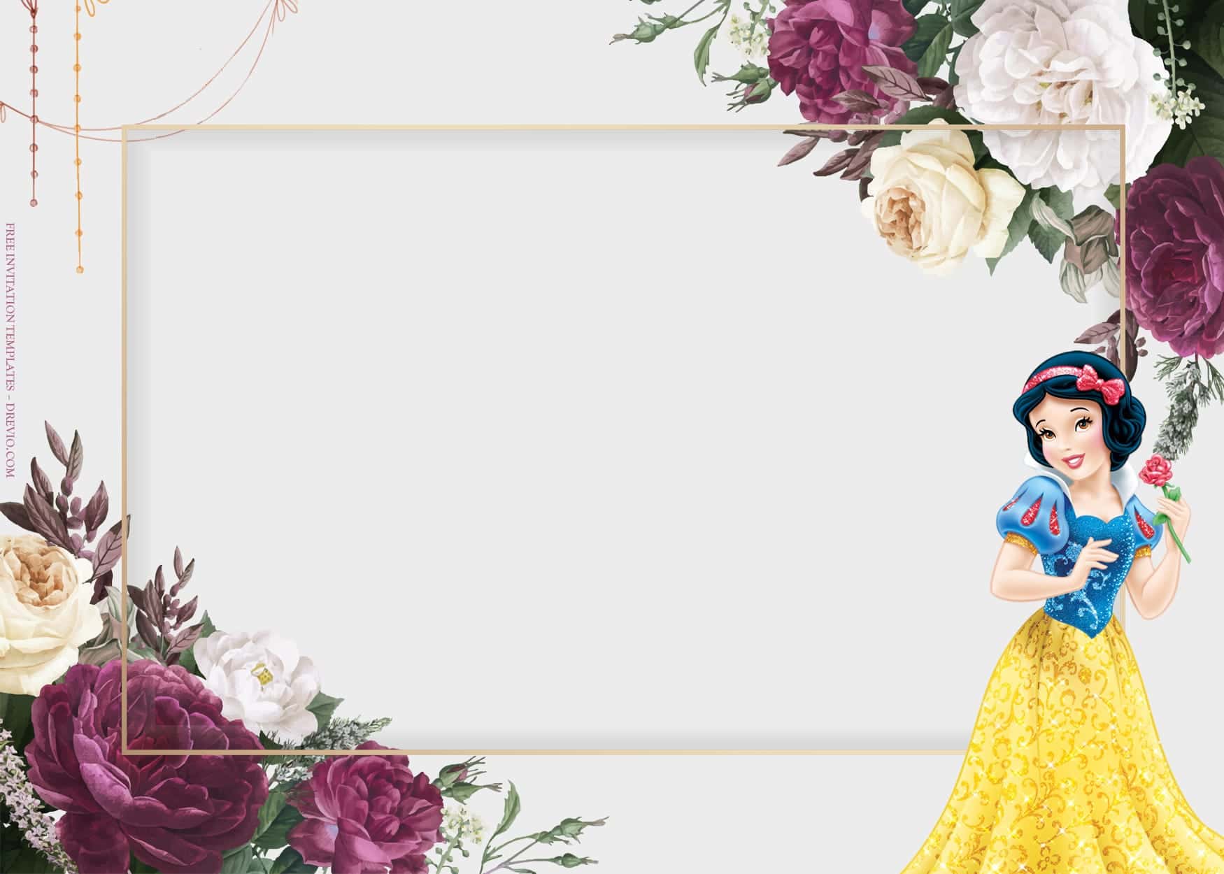 Rose Fragrance Snow White Birthday Invitations