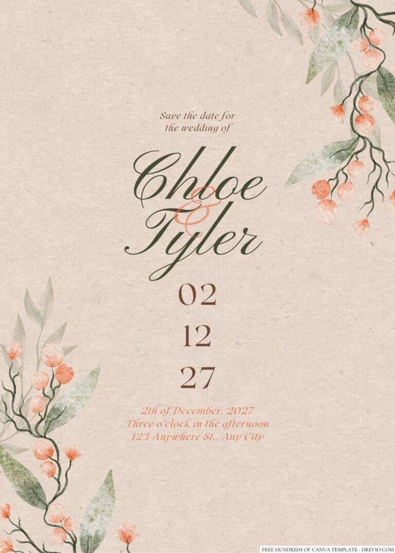 Rustic Watercolor Orange Invitations