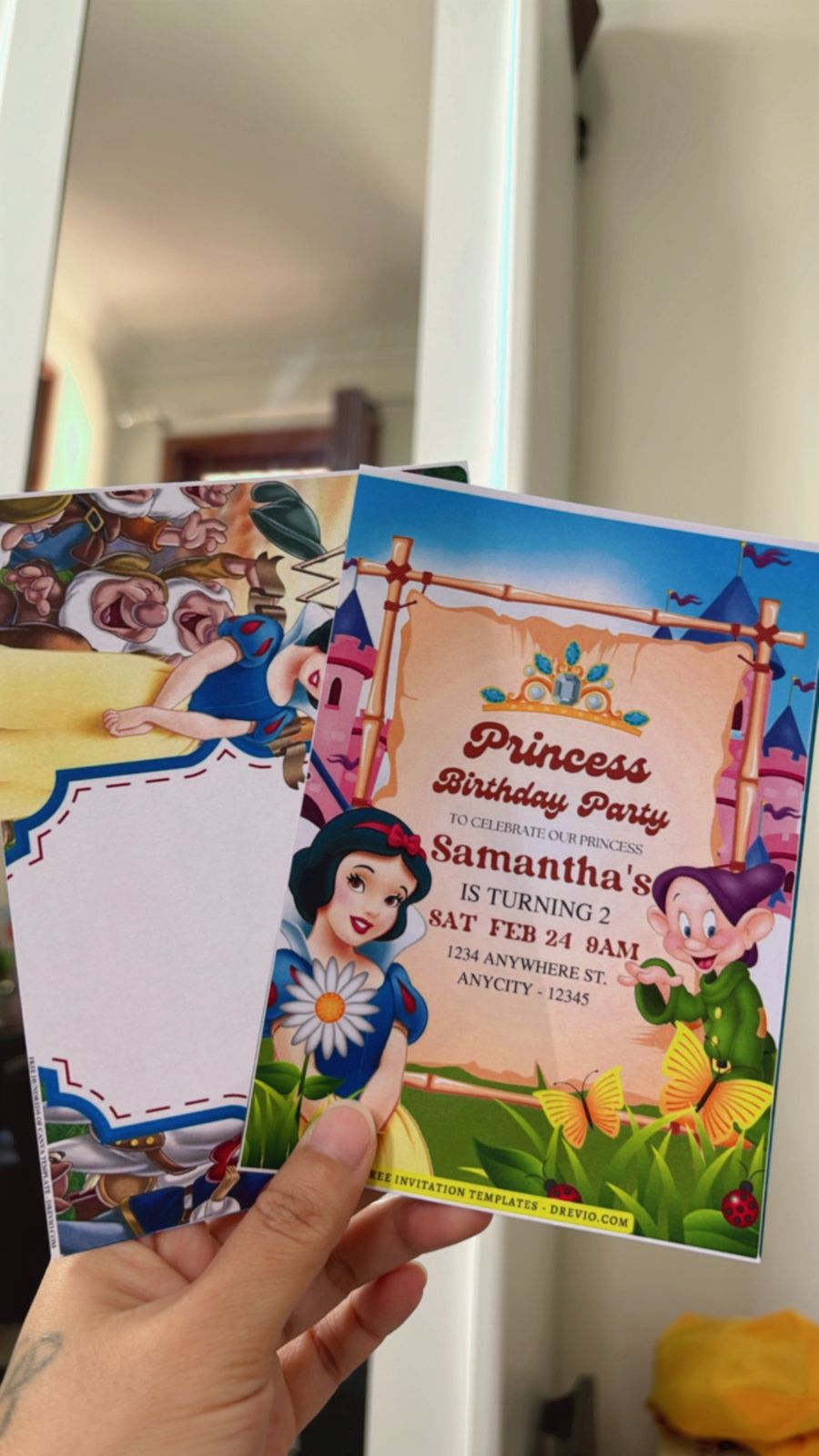 Snow White Birthday Invitations 