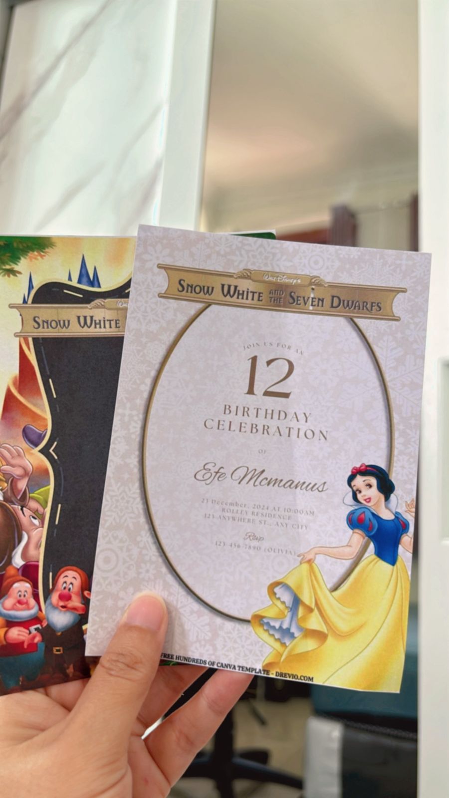 Snow White Birthday Invitations 