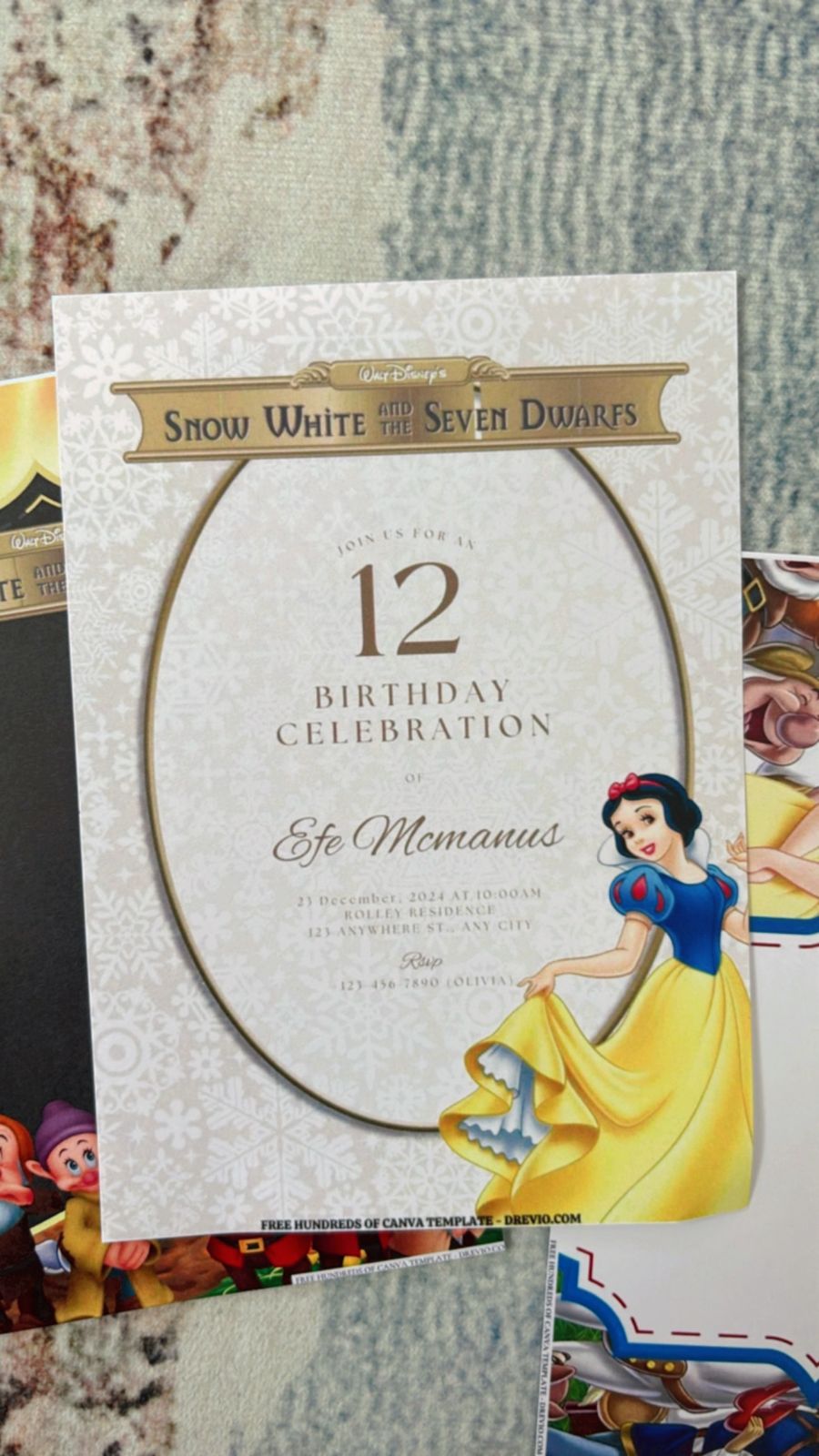 Snow White Birthday Invitations 