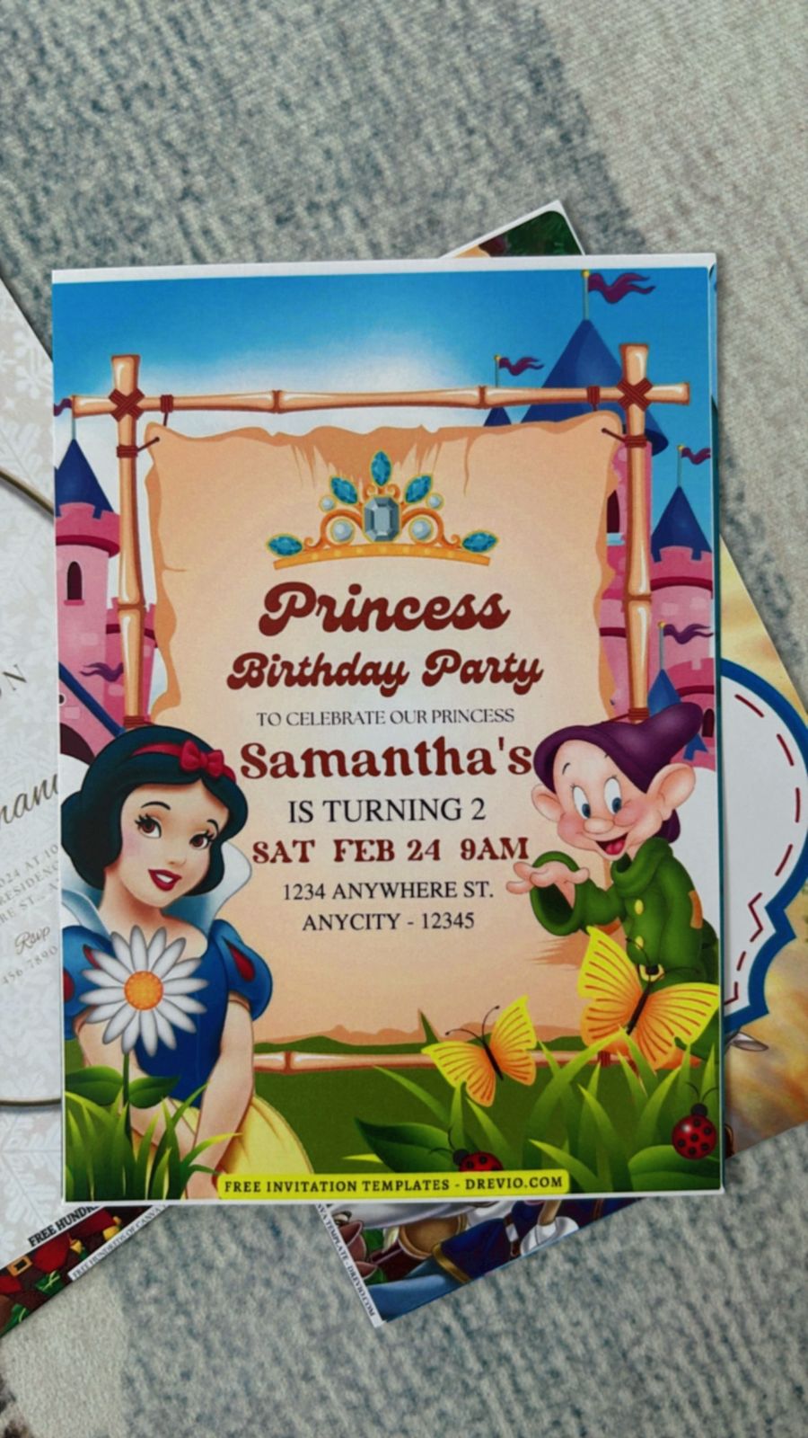 Snow White Birthday Invitations 