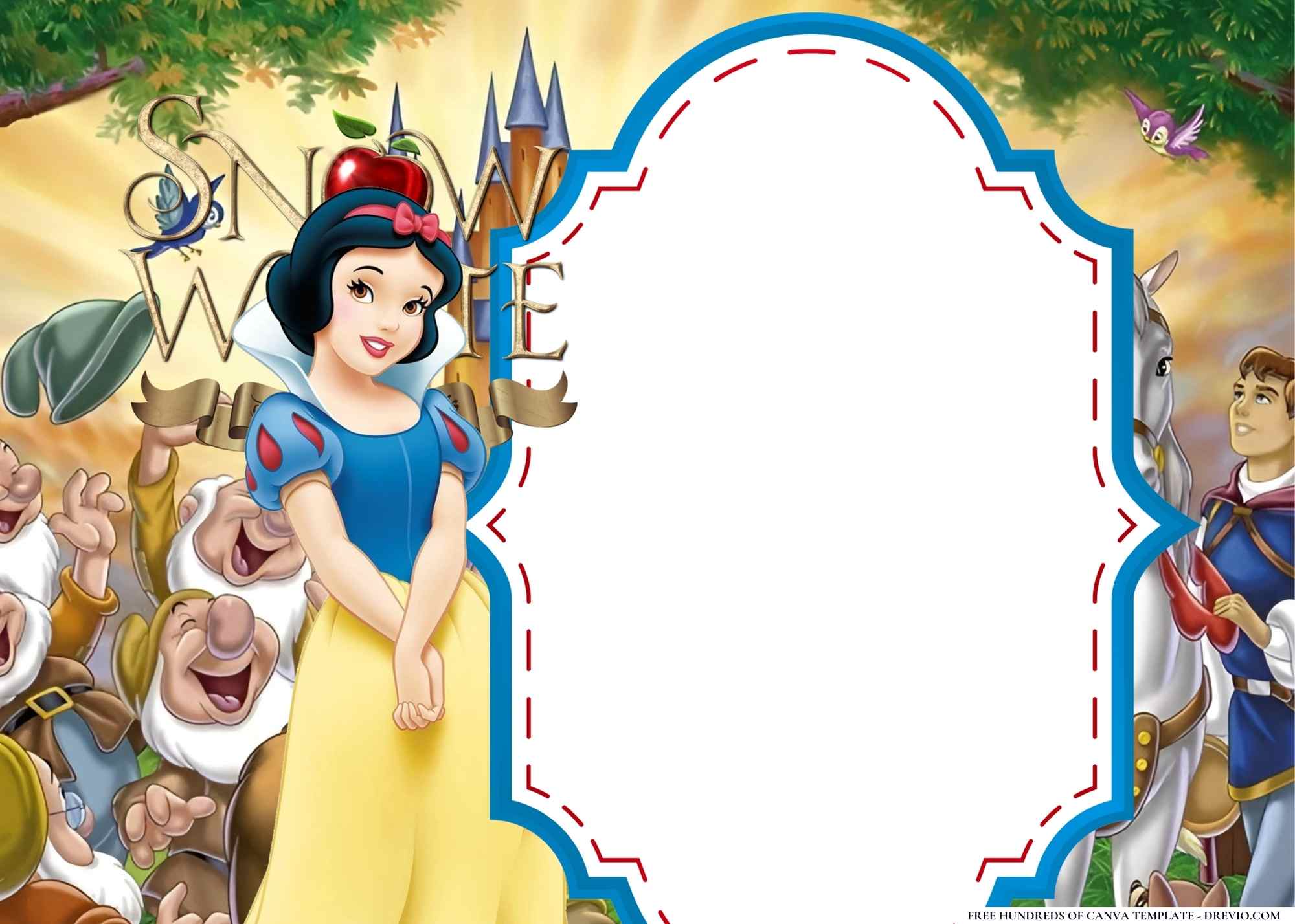 Snow White and Seven Dwarfs Birthday Invitations
