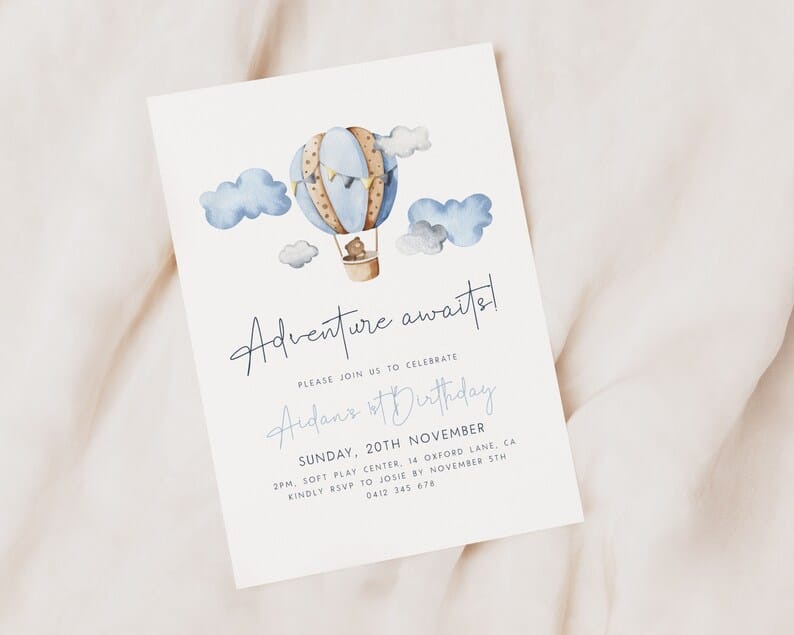 10 Soft Blue Touch Birthday Party Invitation Templates