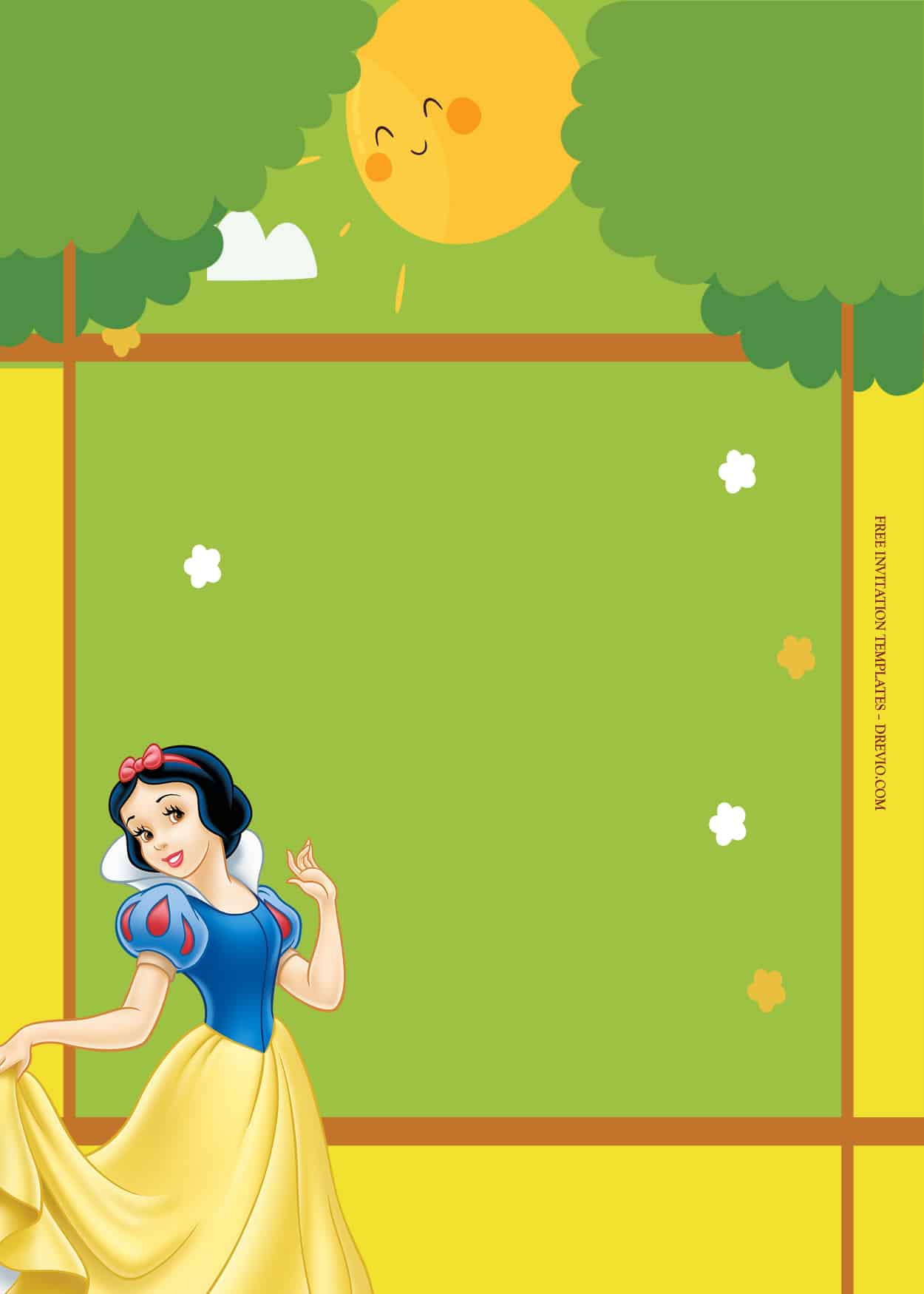 Summer Mood Snow White Birthday Invitations 1