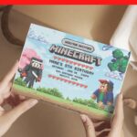 (Free PDF Invitation) Pixel Perfect Minecraft Gamer Birthday Invitation