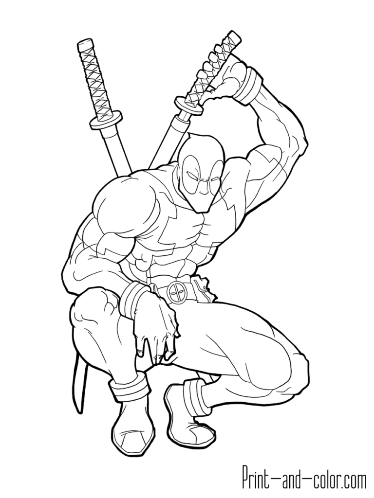 Deadpool Coloring Pages Templates