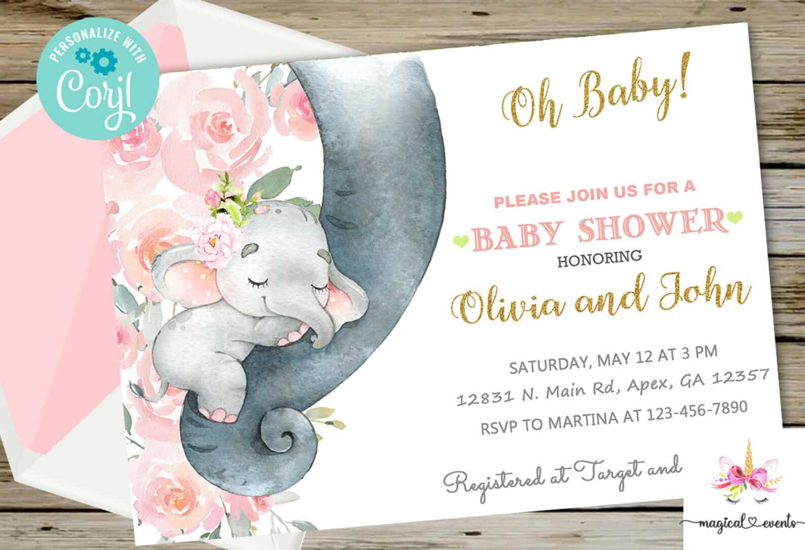 10 Baby Elephant Invitations for a Little One’s Special Day
