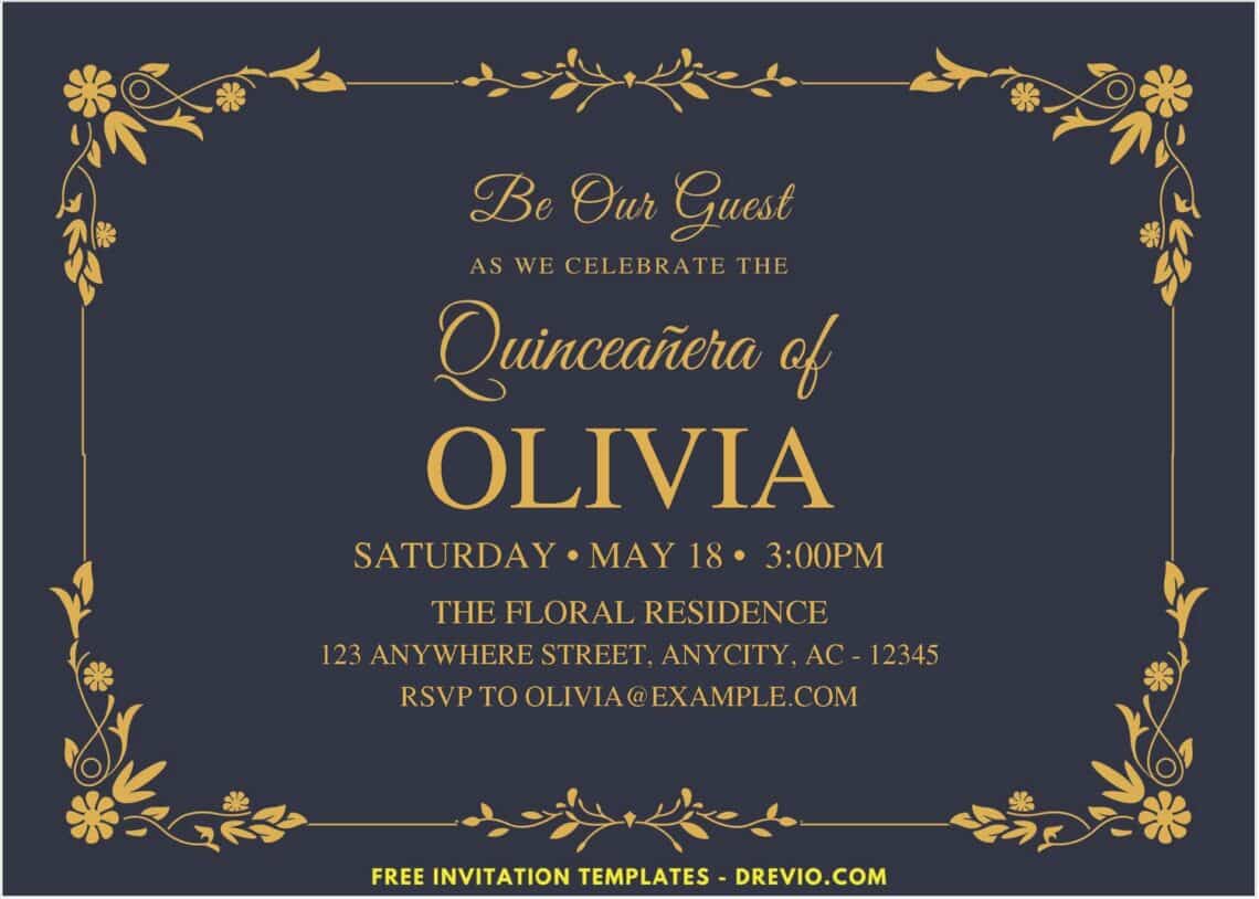 Vintage Floral Sweet 16 Birthday Invitations