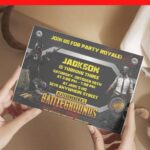 (Free PDF Invitation) Epic PUBG Party Royale! Birthday Invitations