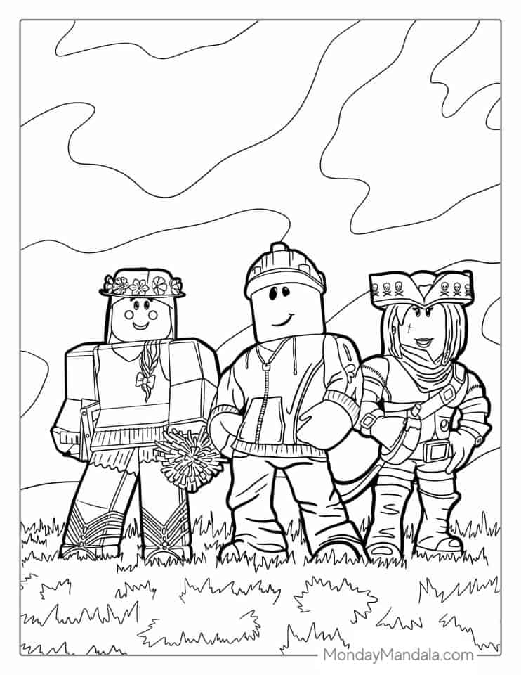 Roblox Character Coloring Pages Templates