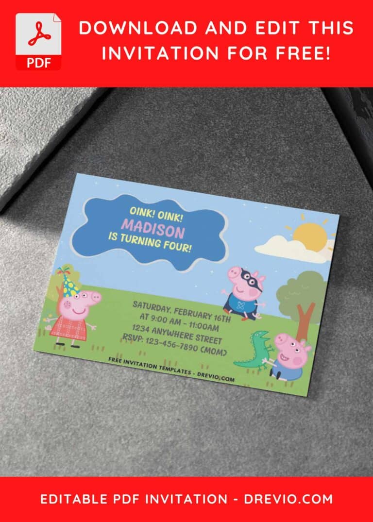 Peppa Pig Sunny Day Birthday Invitations