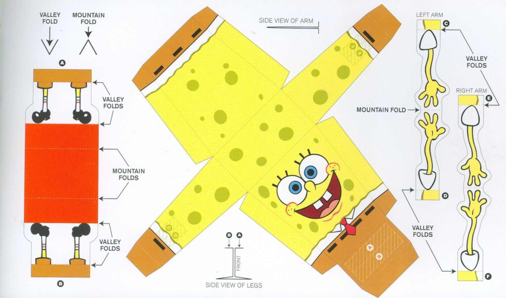 Spongebob Papercraft Cutouts