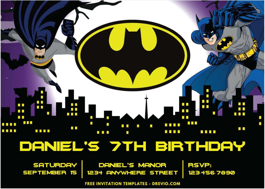 Batman Gotham City Birthday Invitations 